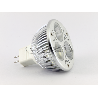 LED žárovka - MR16 3W 12V DC bodová studená bílá